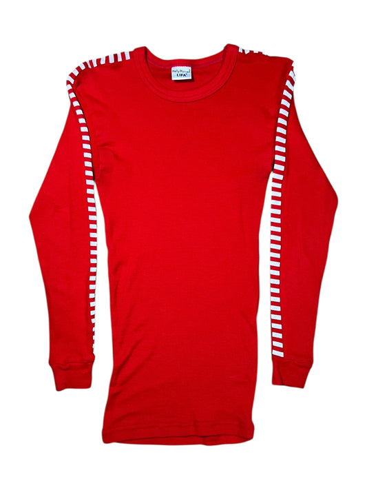 Vintage 80s Helly Hansen red checkered sleeve print long sleeve thermal shirt (S)