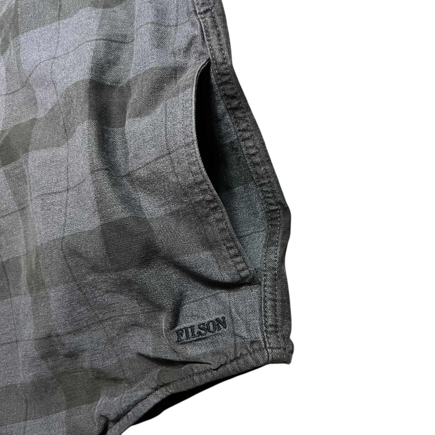 C.C. Filson Co Weather Work Jac-shirt heather gray black button up shirt (XL)