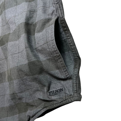 C.C. Filson Co Weather Work Jac-shirt heather gray black button up shirt (XL)