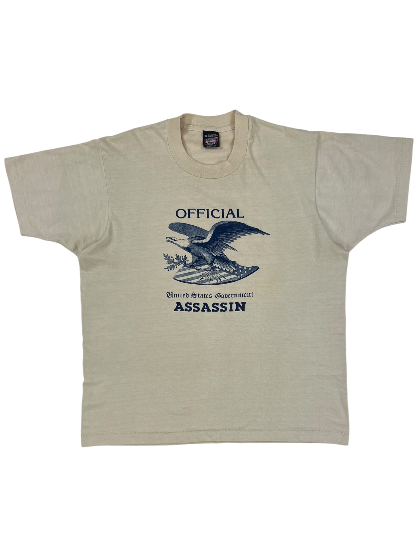 Vintage 80s Bald Eagle Official United States Government Assassin tee (L)