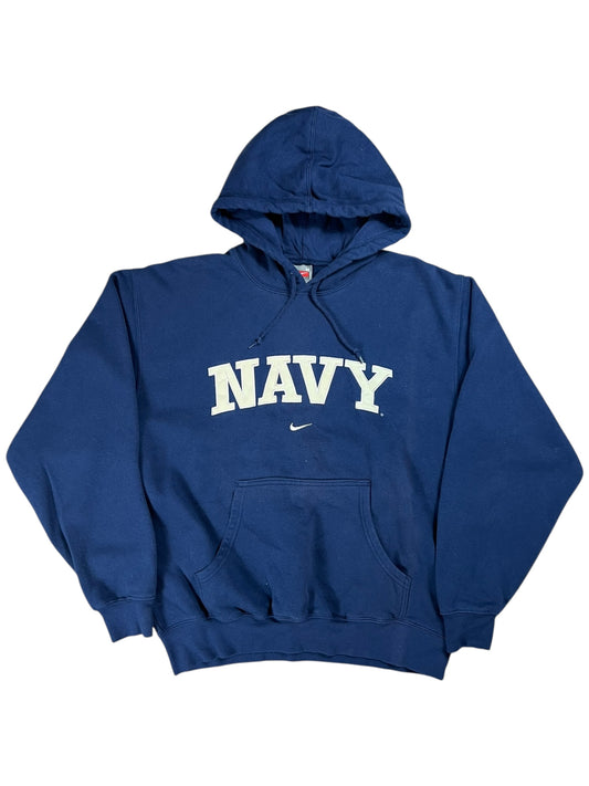 Vintage Y2K Nike Navy center swoosh hoodie (L)