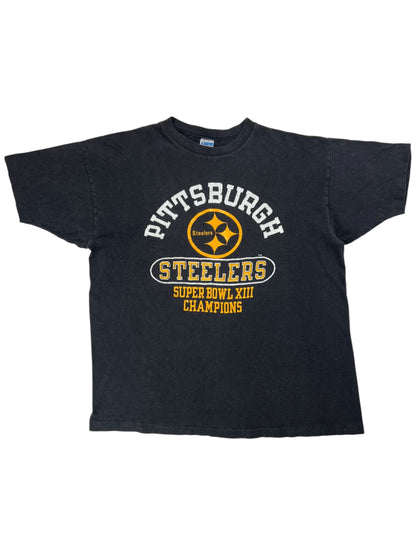 Vintage 1979 Champion blue bar Pittsburgh Steelers Super Bowl champs tee (L)