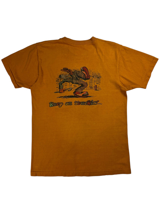 Vintage 1970s Keep On Truckin’ Robert Crumb art selvage pocket tee (M)