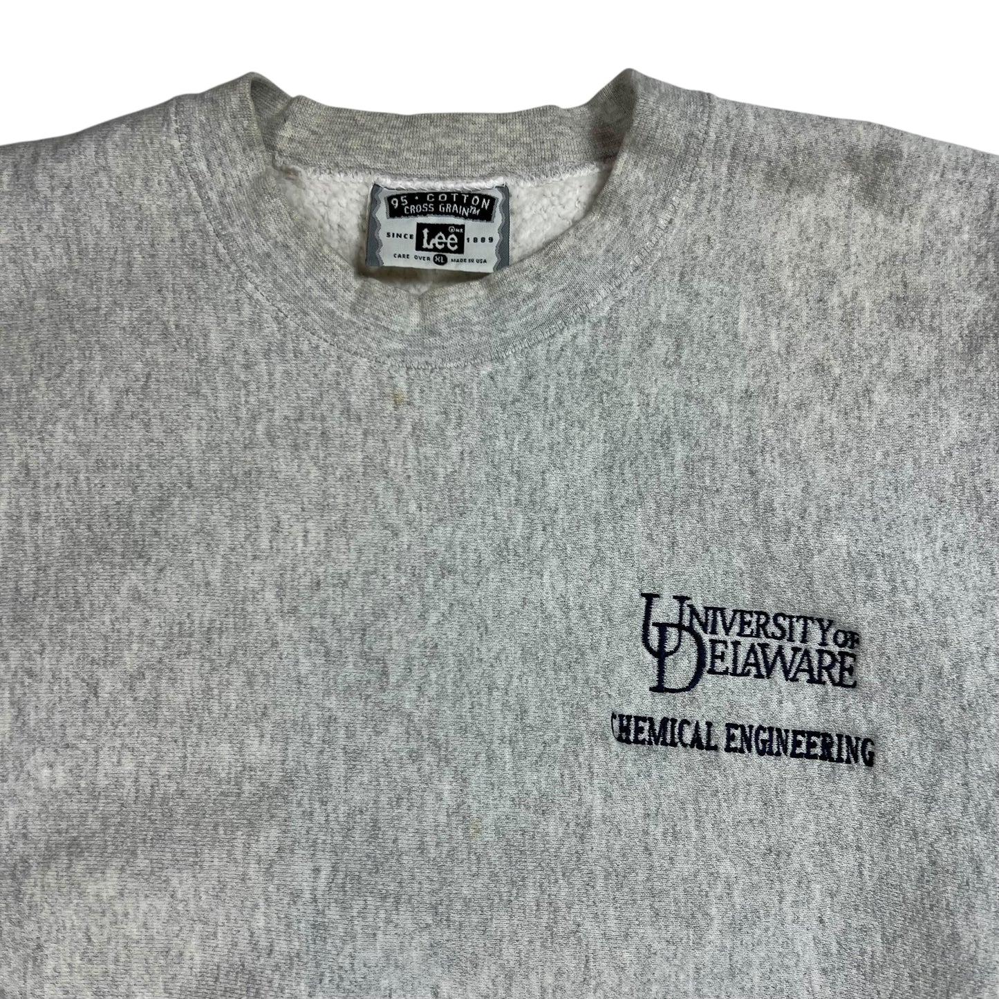 Vintage 90s Lee Cross Grains University of Delaware Chemical Engineering weave crewneck (L)