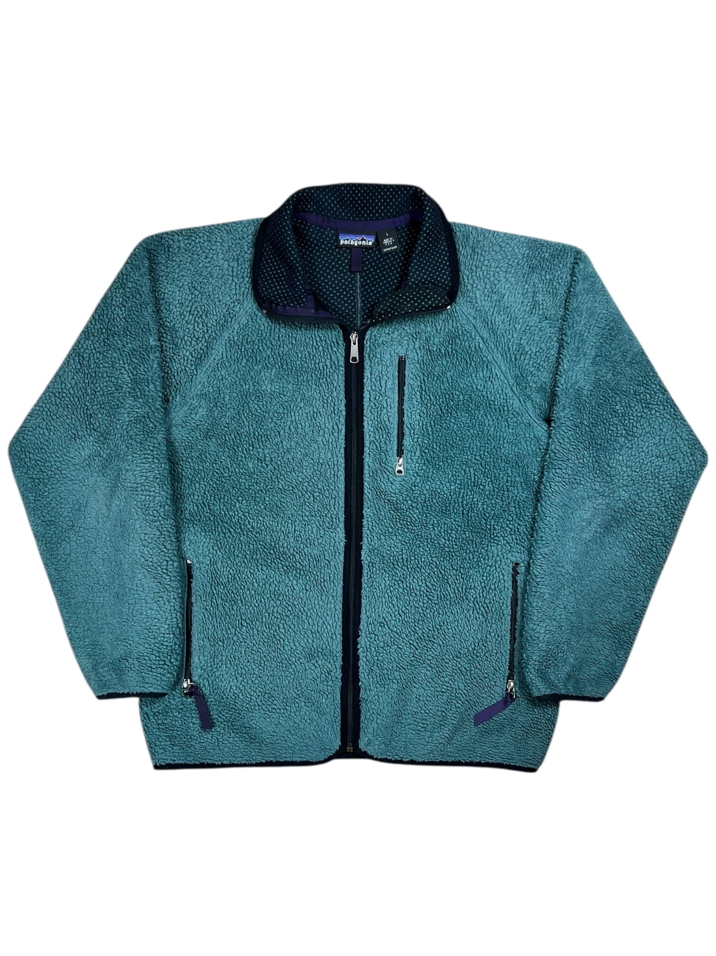 Vintage 1996 Patagonia Deep Pile Retro Cardigan Green fleece jacket (L)