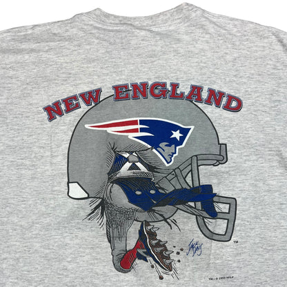 Vintage 1993 Nutmeg New England Patriots Jack Davis Pat Patriot break through tee (XL)