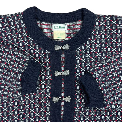 Vintage 90s L.L. Bean mini heart womens cardigan wool sweater (L)