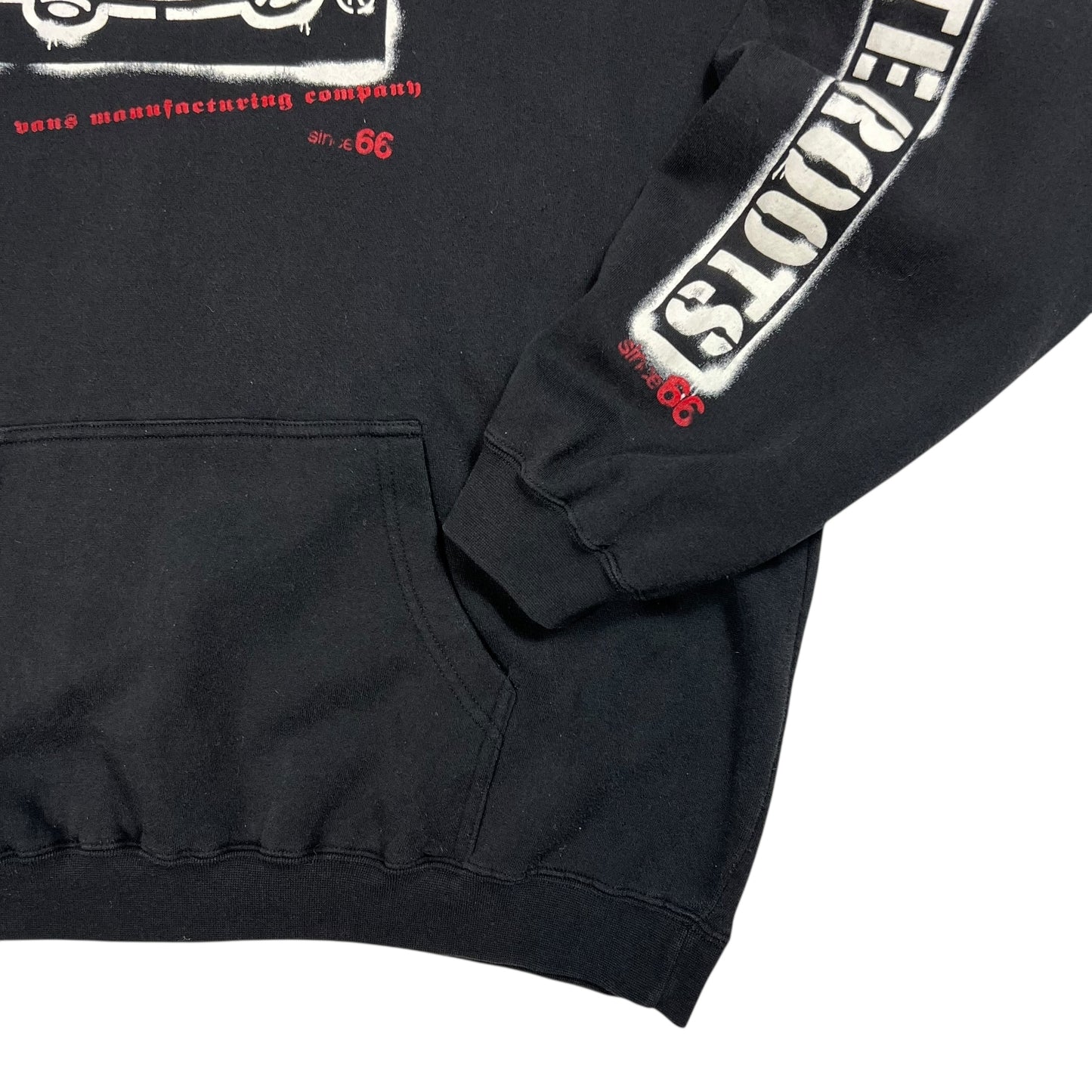 Vintage 90s Vans Skate Roots Off the Wall sleeve print hoodie (XL)