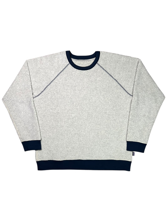 Patagonia reversible shearling deep pile oatmeal fleece crewneck (L)