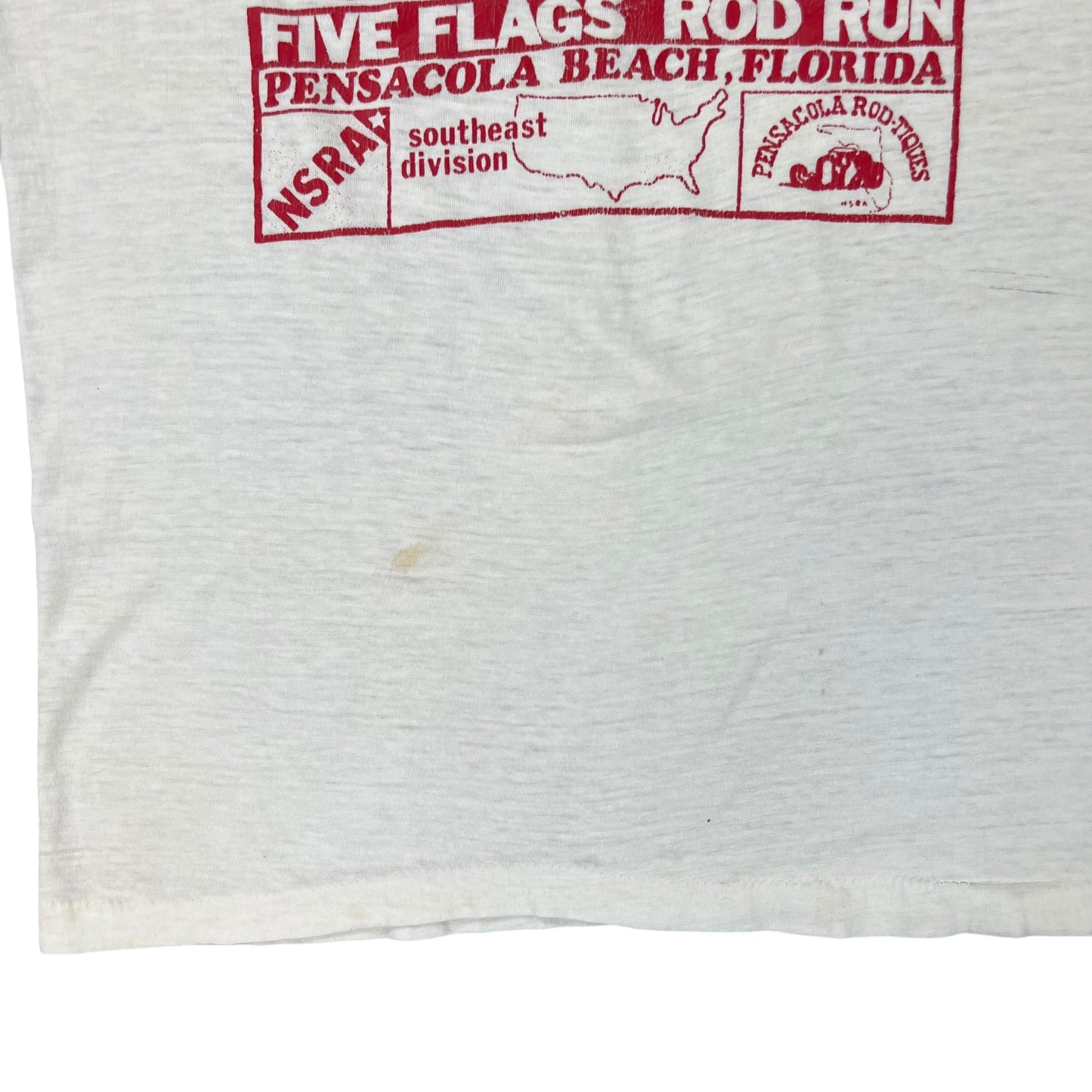 Vintage 1970s Rod-tiques five flags rod run NSRA ringer tee (S)