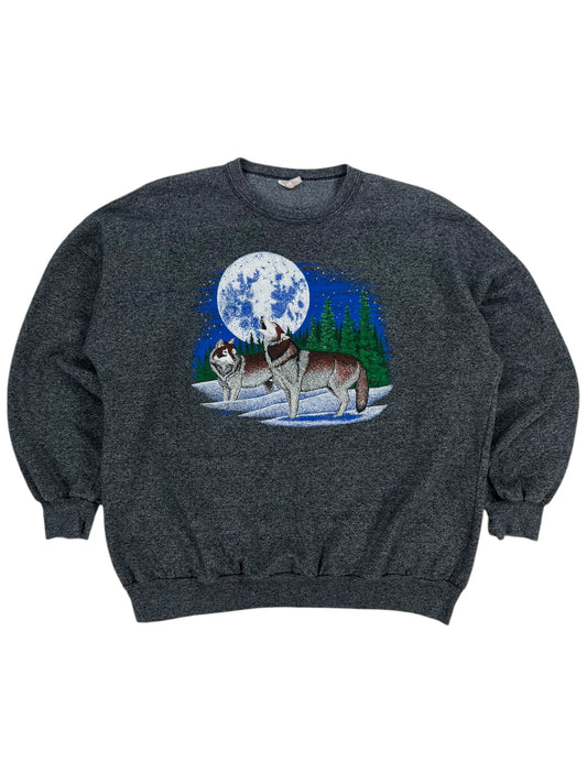 Vintage 90s Wolves nature crewneck (L)