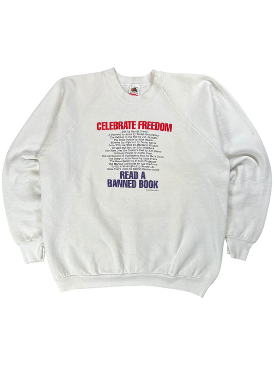 Vintage 90s Celebrate Freedom Read A Banned Book crewneck (L)