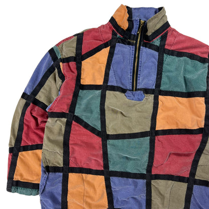 Vintage 90s Angelique color block 1/4 zip pullover (L)