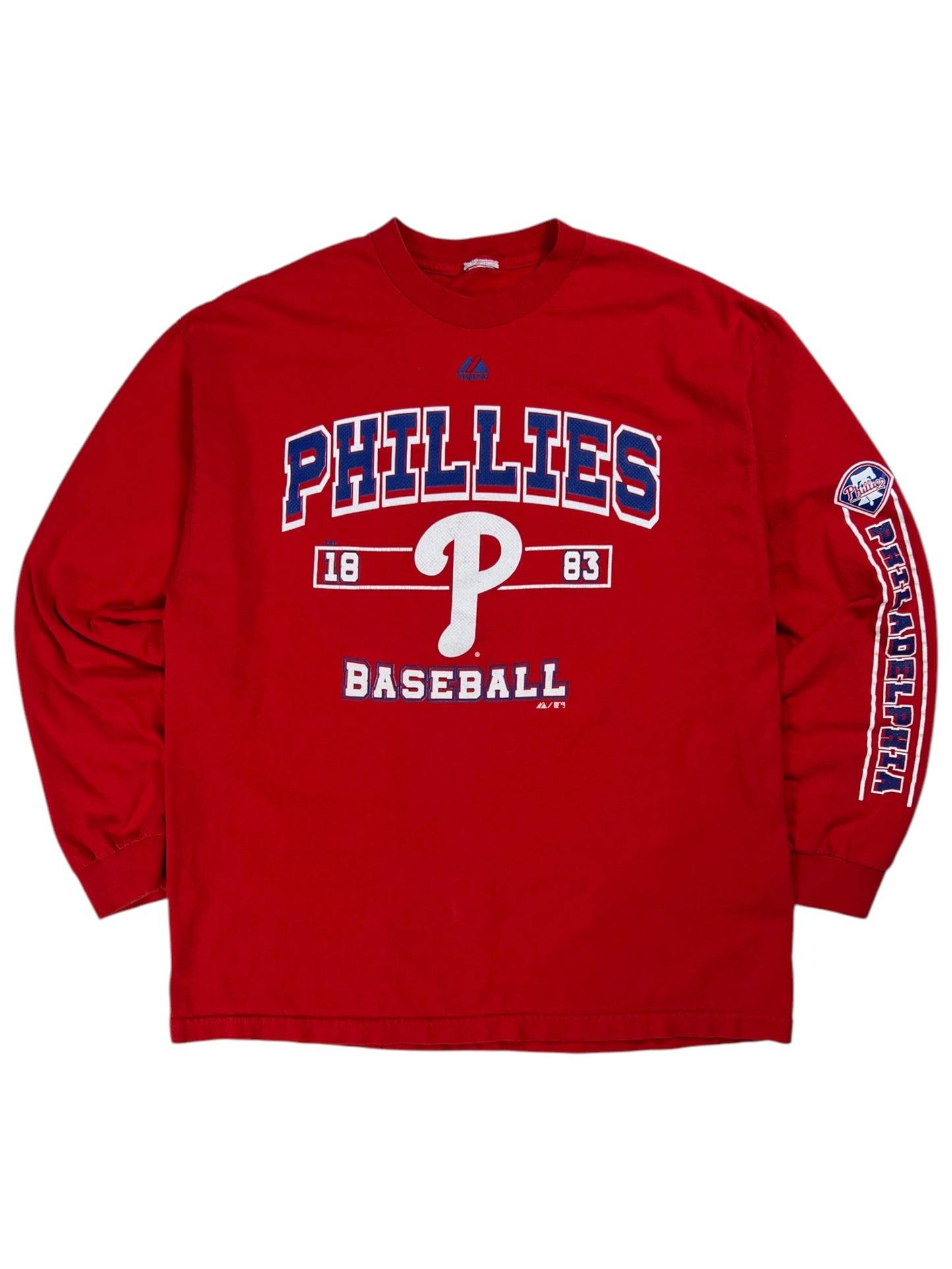 Vintage Y2K Majestic Philadelphia Phillies long sleeve print shirt (XL)