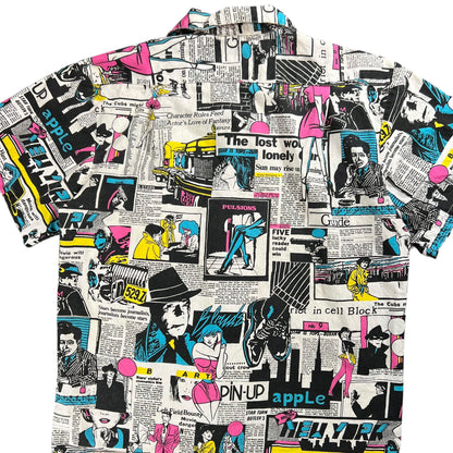 Vintage 80s BonHomme Pop Art loop bar button up shirt (M/L)