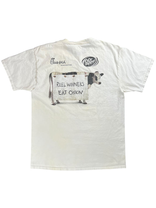 Vintage Y2K Chick-fil-A Reel Winners Eat Chikin tee (L)