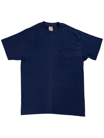 Vintage 80s Sportswear navy blue worn pocket tee (M)