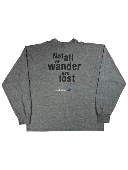 Vintage 90s New Balance “Not all who wander are lost” J.R.R. Tolkien long sleeve shirt (L)