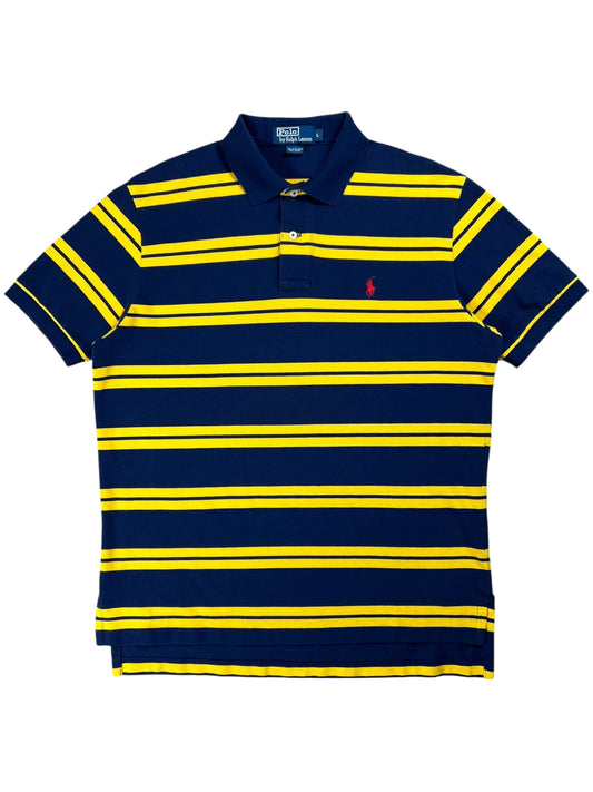 Vintage 90s Polo Ralph Lauren striped mini horse polo shirt (L)