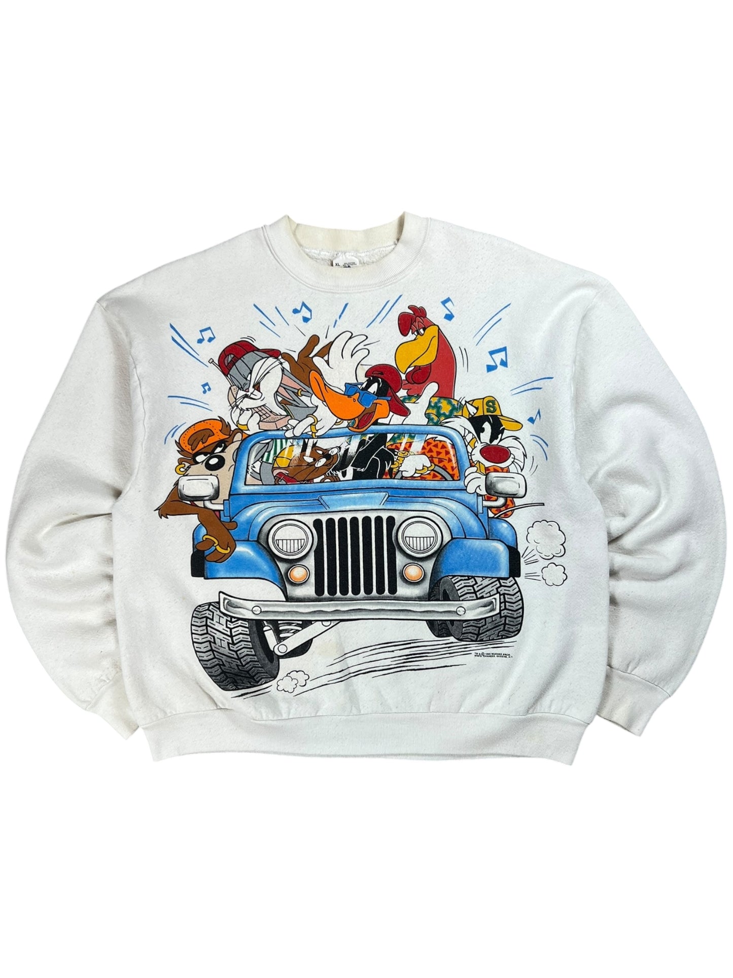 Vintage 1993 Looney Tunes Jeep Wrangler Break Through crewneck (L)