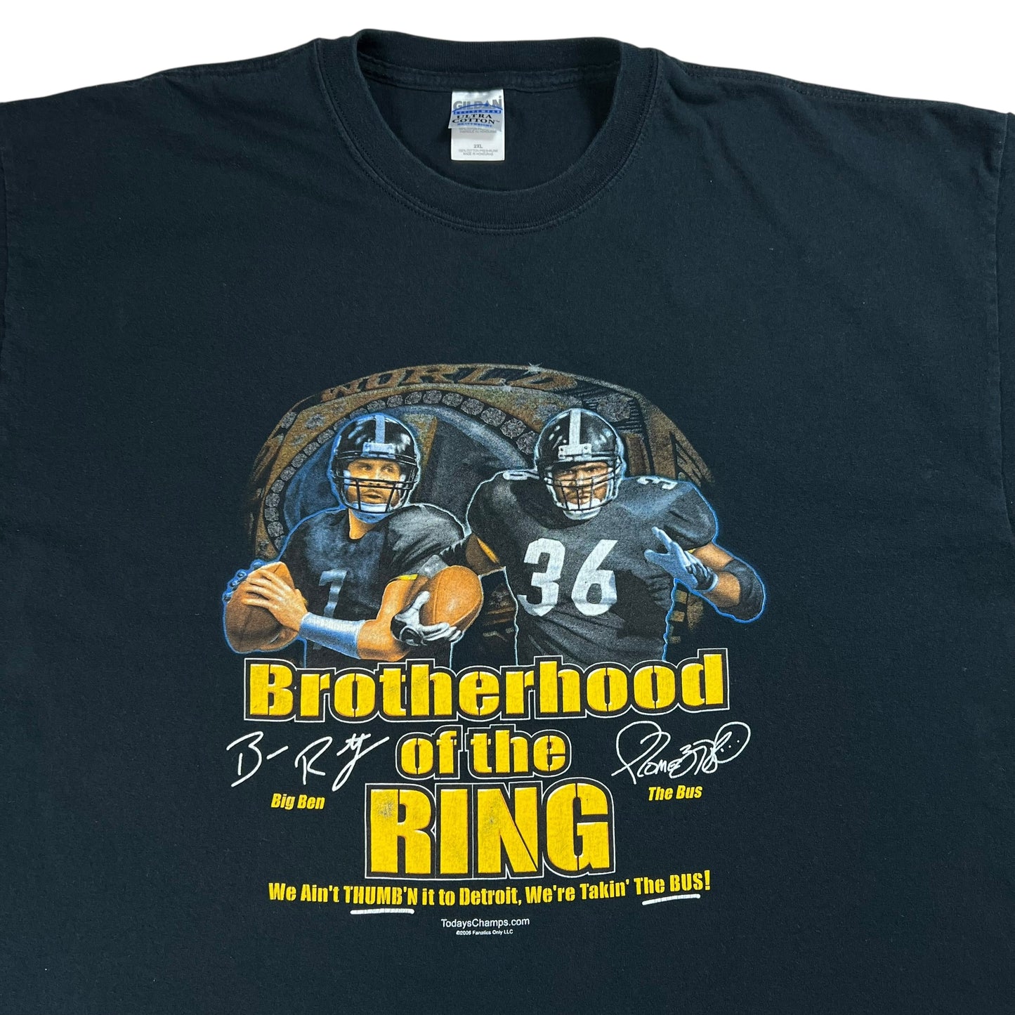Vintage 2006 Pittsburgh Steelers Ben Roethlisberger Jerome Bettis NFL tee (XXL)