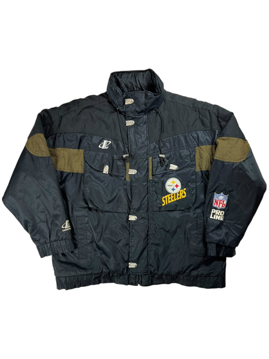 Vintage 90s Logo Athletic Pittsburgh Steelers puffer jacket (XL)