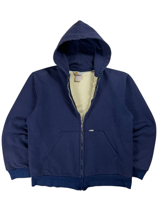 Vintage 80s Carhartt Waffle Lined faded zip up hoodie (L)