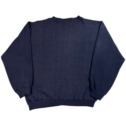 Vintage 1970s Russell Athletic Pfizer faded & distressed navy crewneck (M)