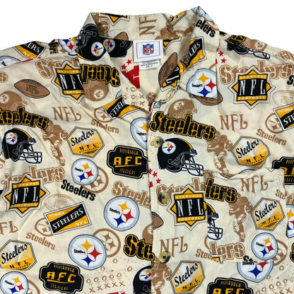 Vintage Y2K Pittsburgh Steelers all over print Hawaiian shirt (XL)