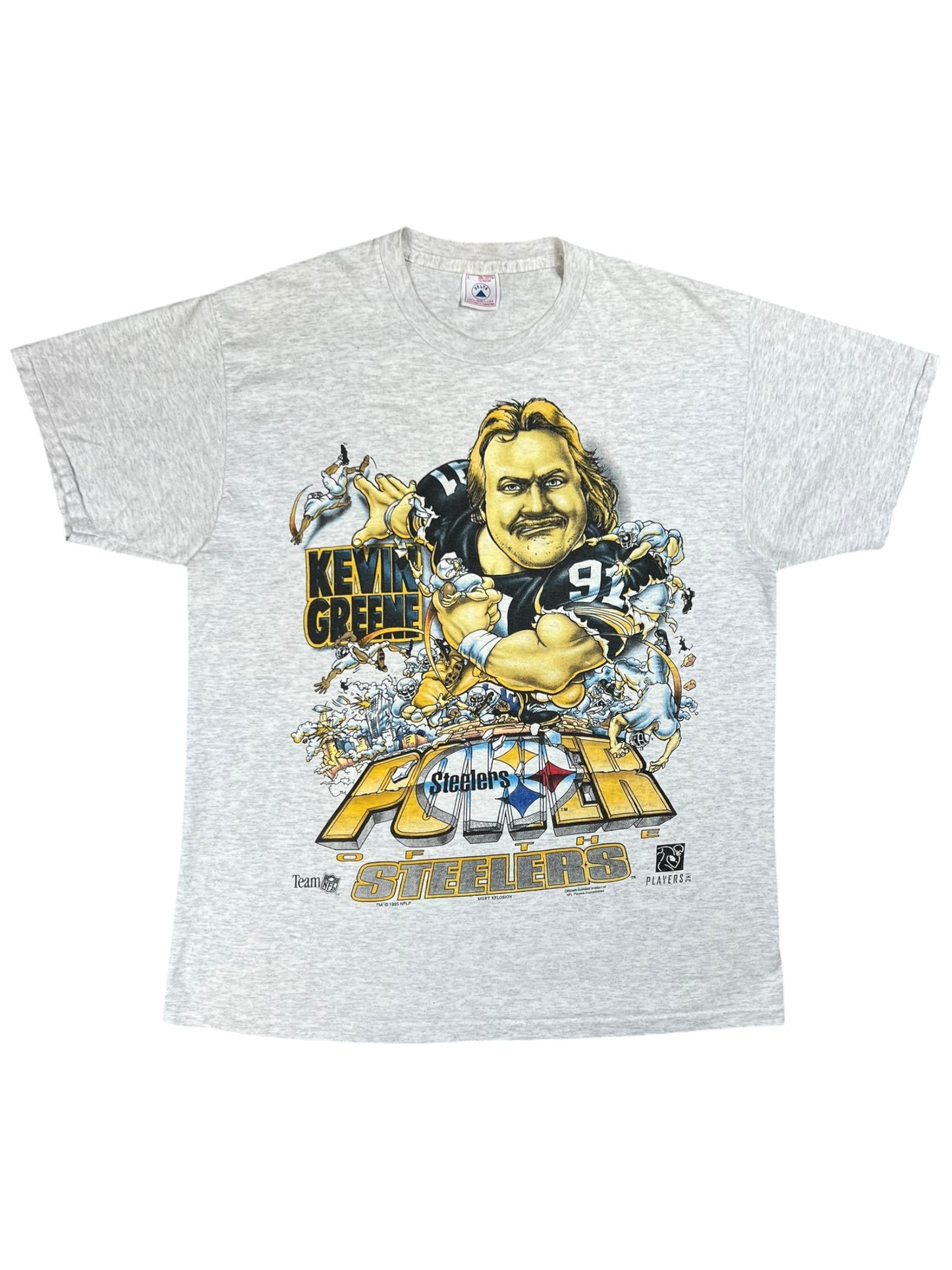 Vintage 1995 Shirt Xplosion Pittsburgh Steelers Kevin Greene caricature tee (L)