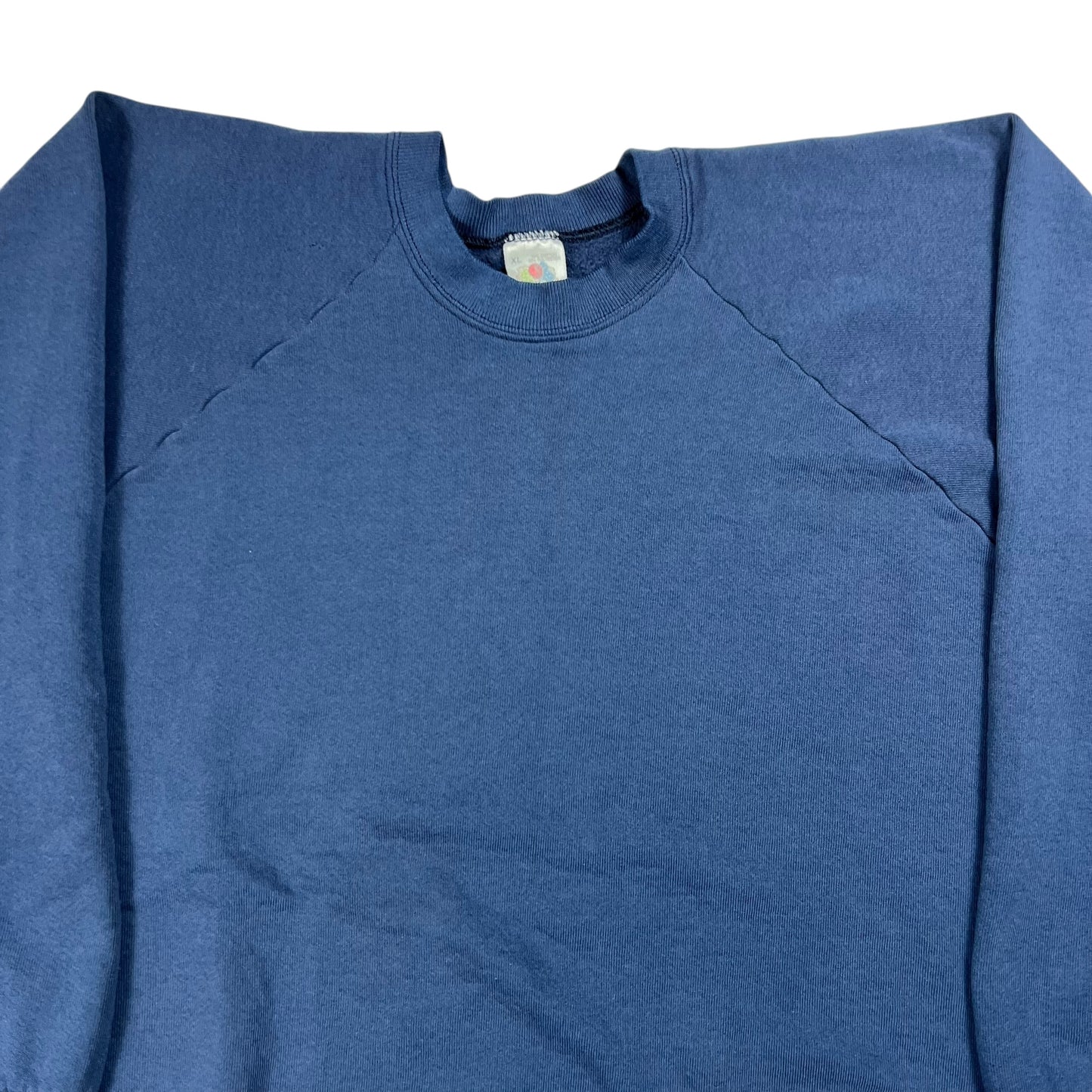 Vintage 80s Fruit of the loom faded navy blank crewneck (L)