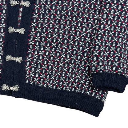 Vintage 90s L.L. Bean mini heart womens cardigan wool sweater (L)