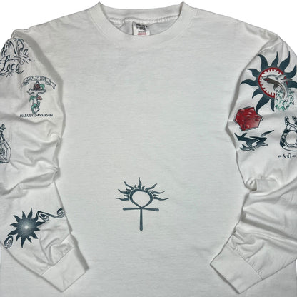 Vintage 90s Dennis Rodman Tattoos all over long sleeve print shirt (XL)