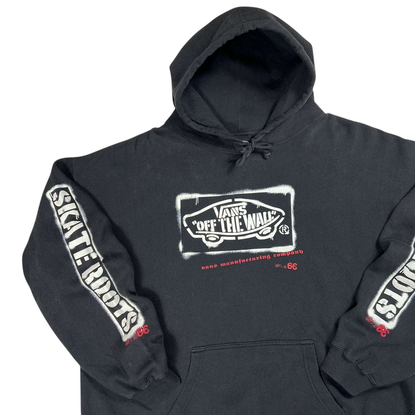 Vintage 90s Vans Skate Roots Off the Wall sleeve print hoodie (XL)