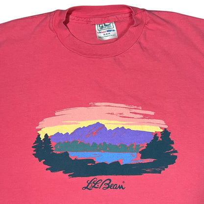 Vintage 90s L.L. Bean Hanes Mount Katahdin salmon logo art tee (L/XL)