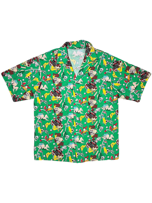 Vintage 1994 Looney Tunes Golf all over print Hawaiian shirt (L)