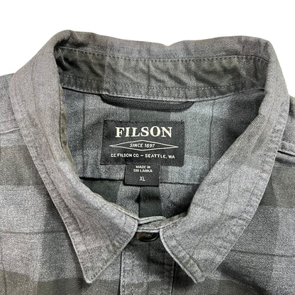 C.C. Filson Co Weather Work Jac-shirt heather gray black button up shirt (XL)