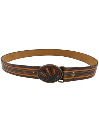 Vintage 70s striped solid brass belt