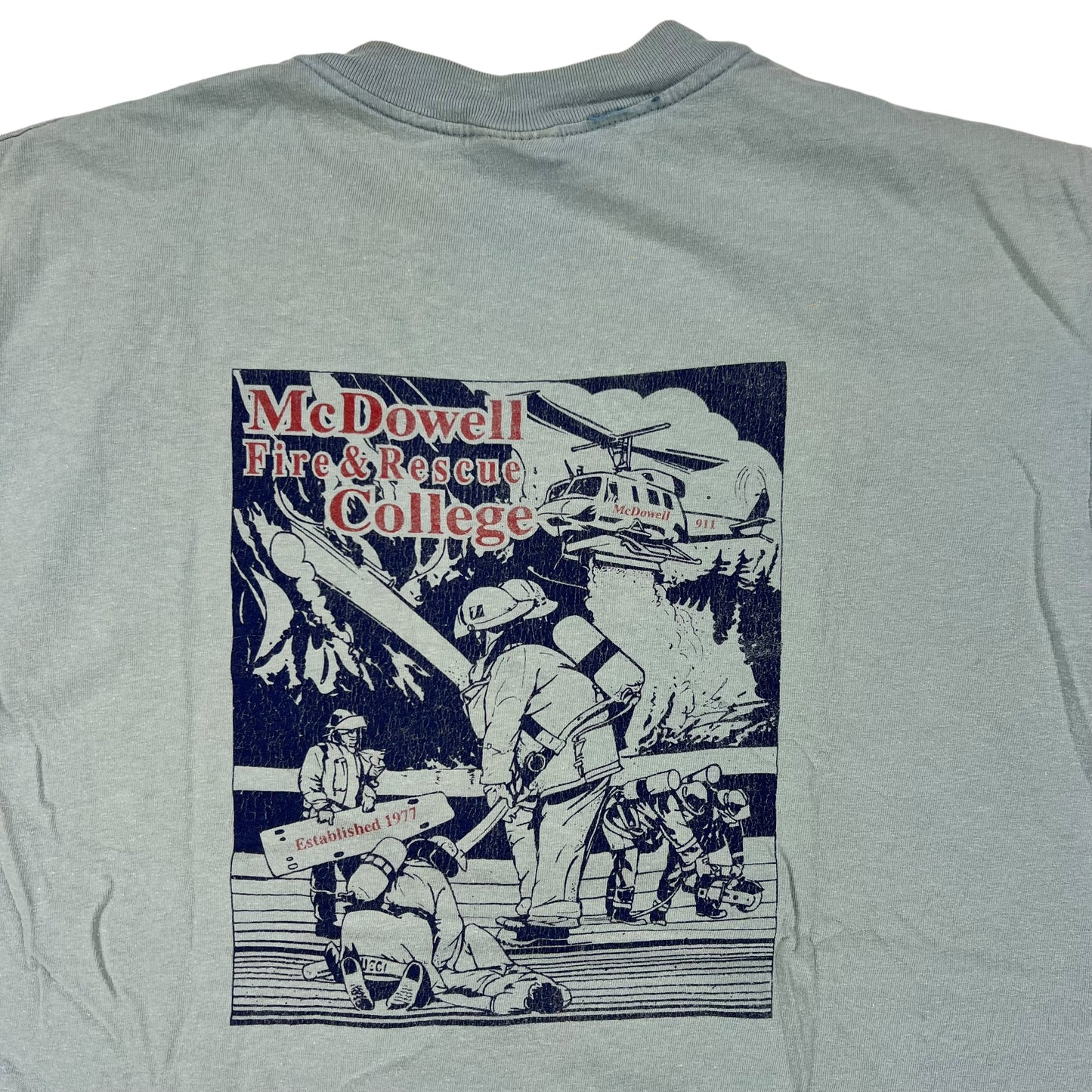 Vintage 90s McDowell Fire & Rescue College tee (L)