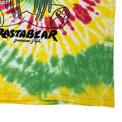 Vintage 90s Rasta Bear Jamaican style tie dye tee (L)