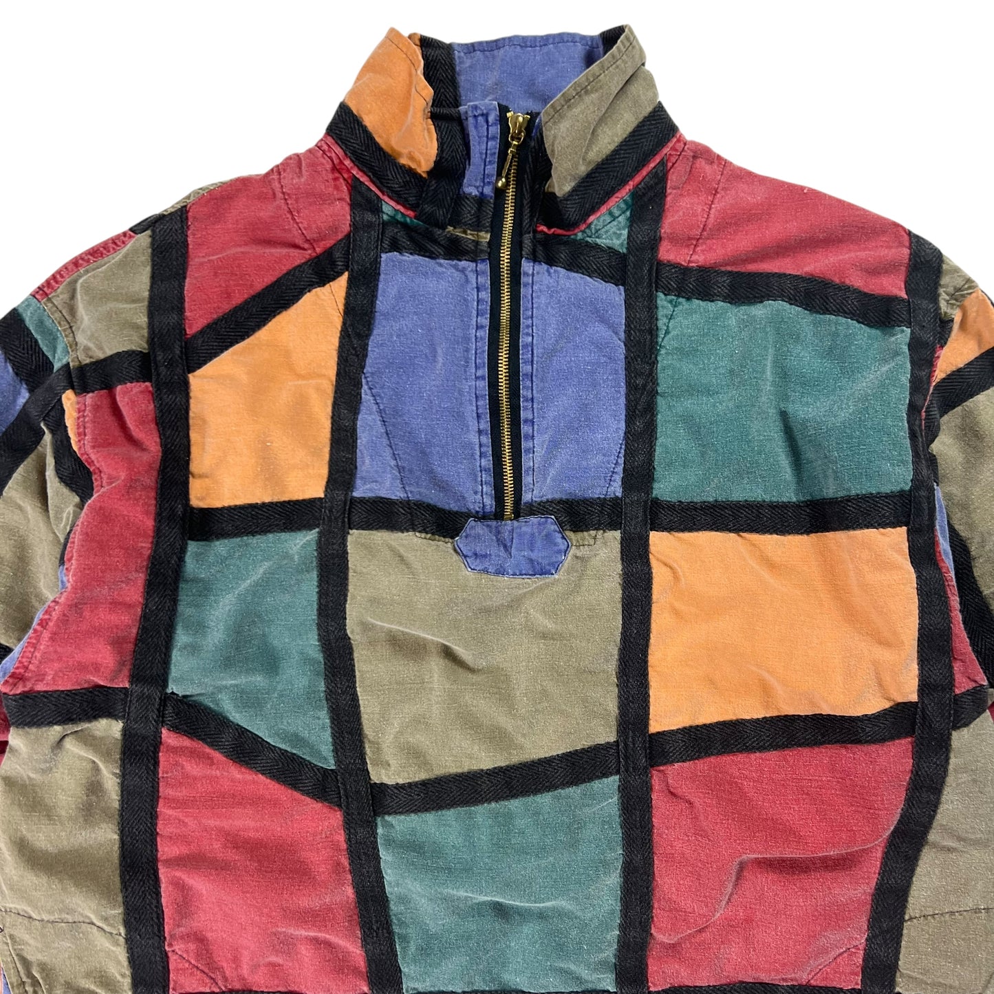 Vintage 90s Angelique color block 1/4 zip pullover (L)