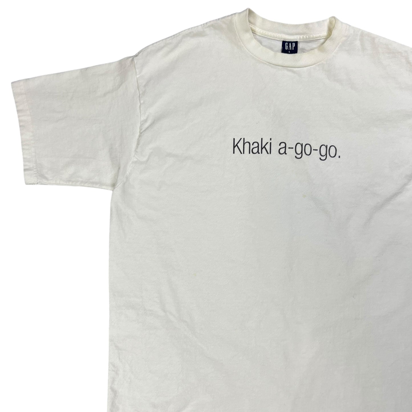 Vintage 90s GAP Khaki a-go-go. tee (L)