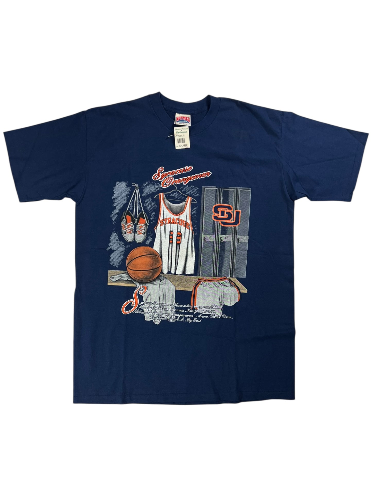Vintage 90s Nutmeg Syracuse Orangemen basketball tee (XL) DS NWT