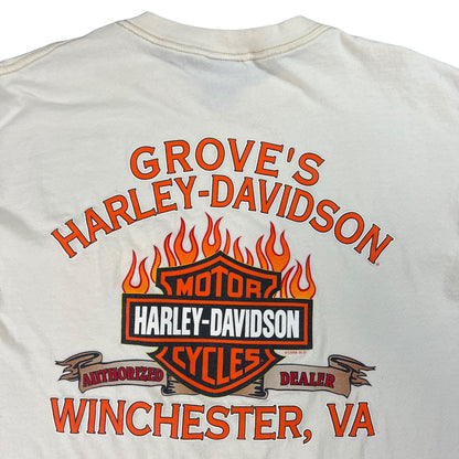 Vintage 1998 Harley Davidson flames pocket tee (XL)