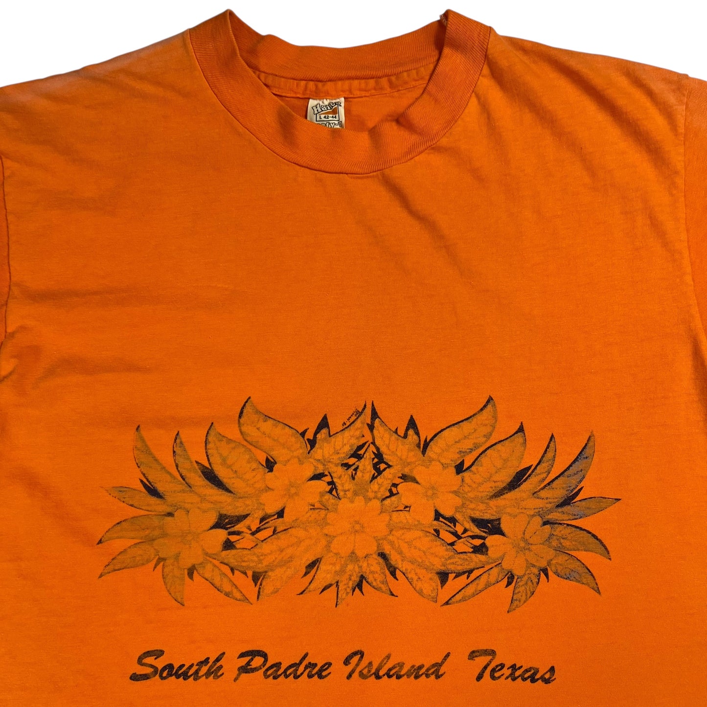 Vintage 1970s Hanes South Padre Island Texas faded tee (L)