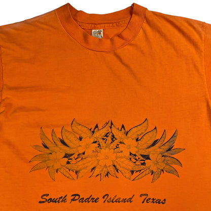 Vintage 1970s Hanes South Padre Island Texas faded tee (L)