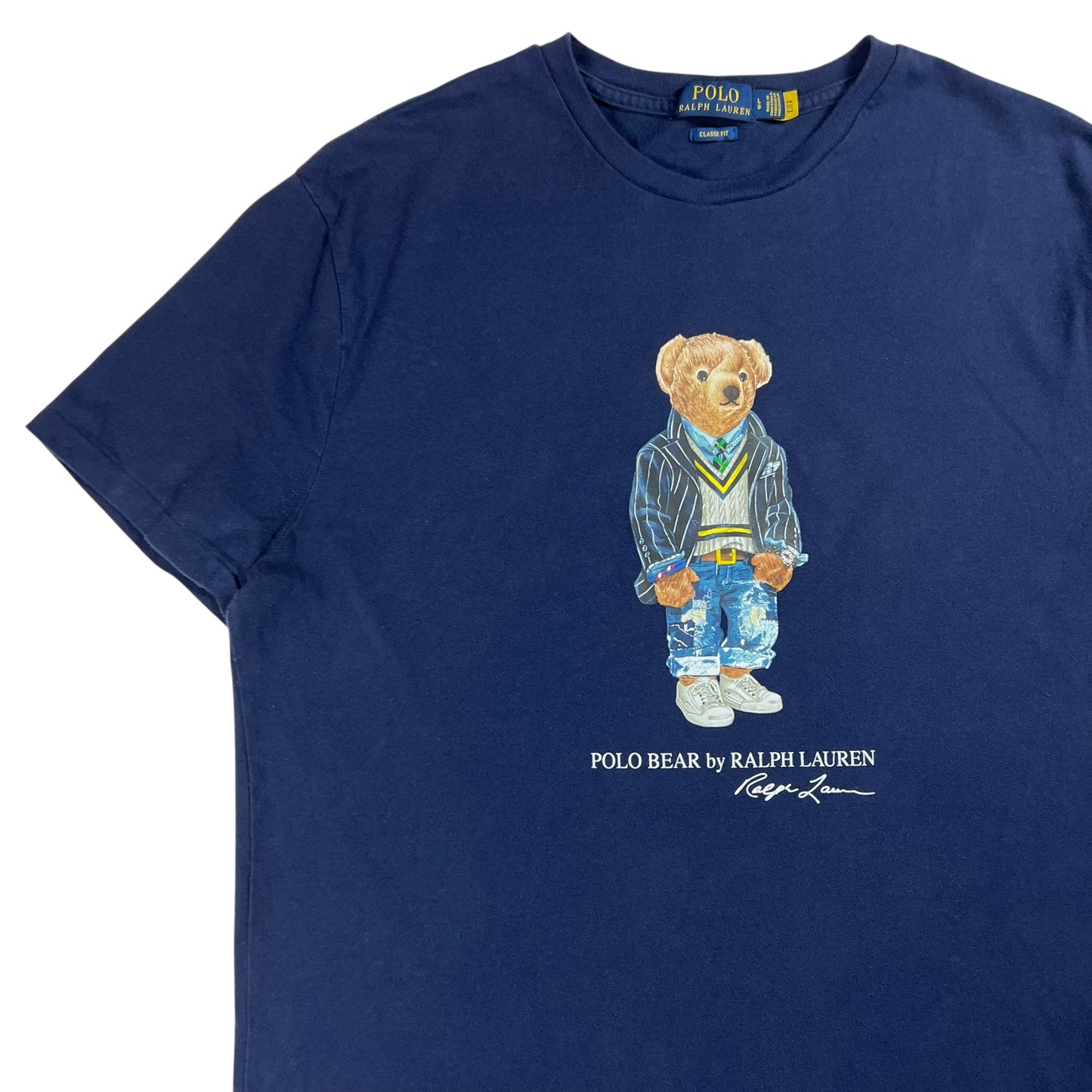 Y2K Polo Ralph Lauren Polo Bear navy tee (L)