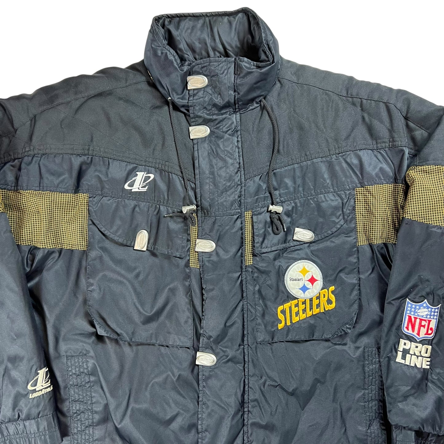 Vintage 90s Logo Athletic Pittsburgh Steelers puffer jacket (XL)