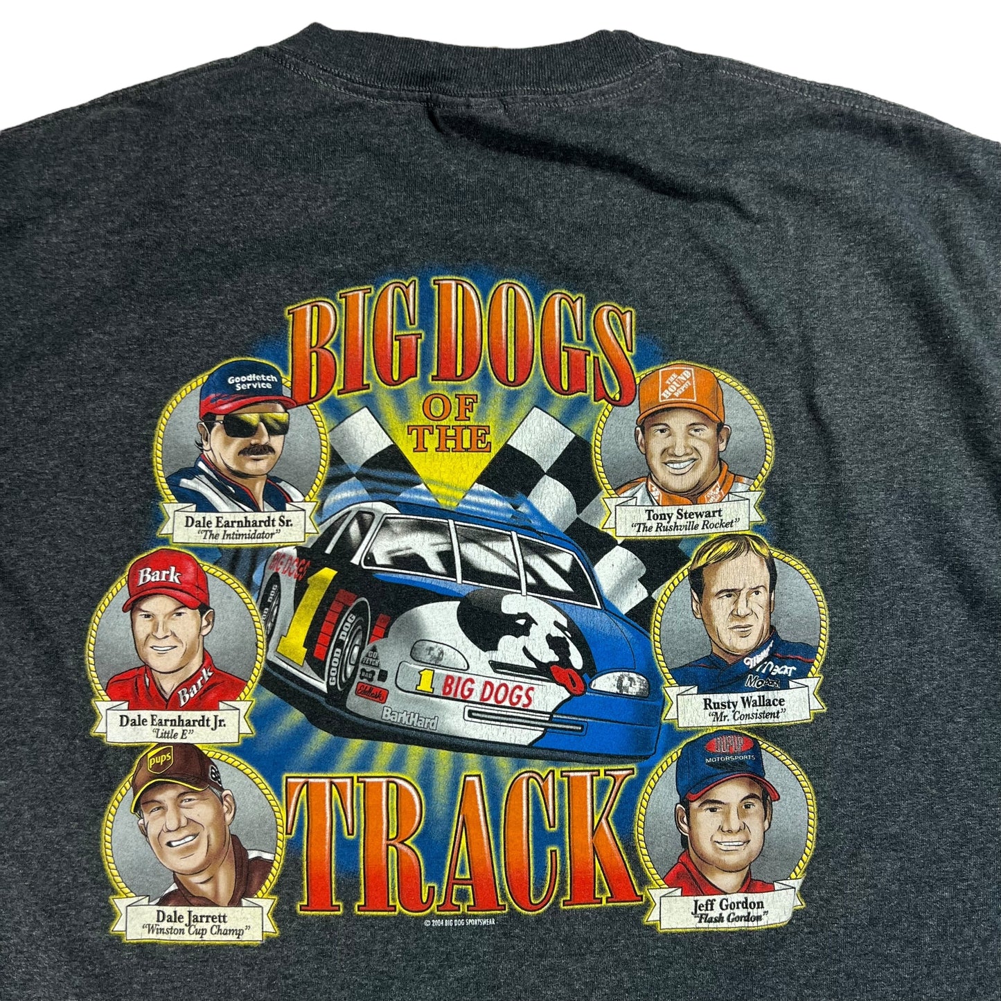 Vintage 2004 Big Dogs of the race track NASCAR tee (L)