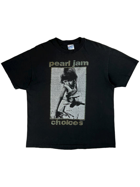 Vintage 1992 Pearl Jam Choices Crayons Gun faded band tee (XL)
